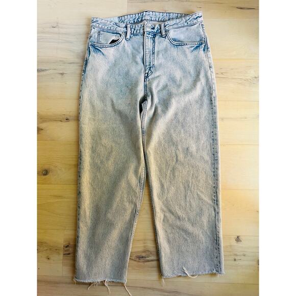 H&M Acid Wash Wide Leg Jeans Size 33x32 Baggy Fit Skater Trending Denim Unisex - Picture 2 of 11